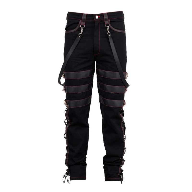 Men Gothic Pant Steampunk Gothic Pants Black Gothic Vintage Cotton Gens Trouser Pant